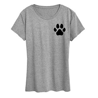 Women's Black Pawprint Graphic Tee