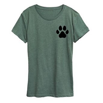 Women's Black Pawprint Graphic Tee