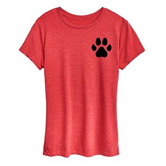 Women's Black Pawprint Graphic Tee