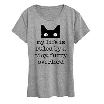 Women's Life Ruled By Tiny Overlord Cat Graphic Tee