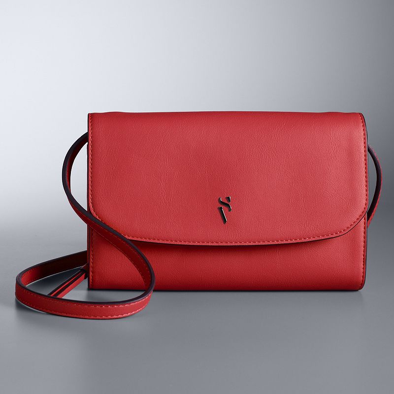 Simply Vera Vera Wang Signature Mini Crossbody Bag, Barbados Red
