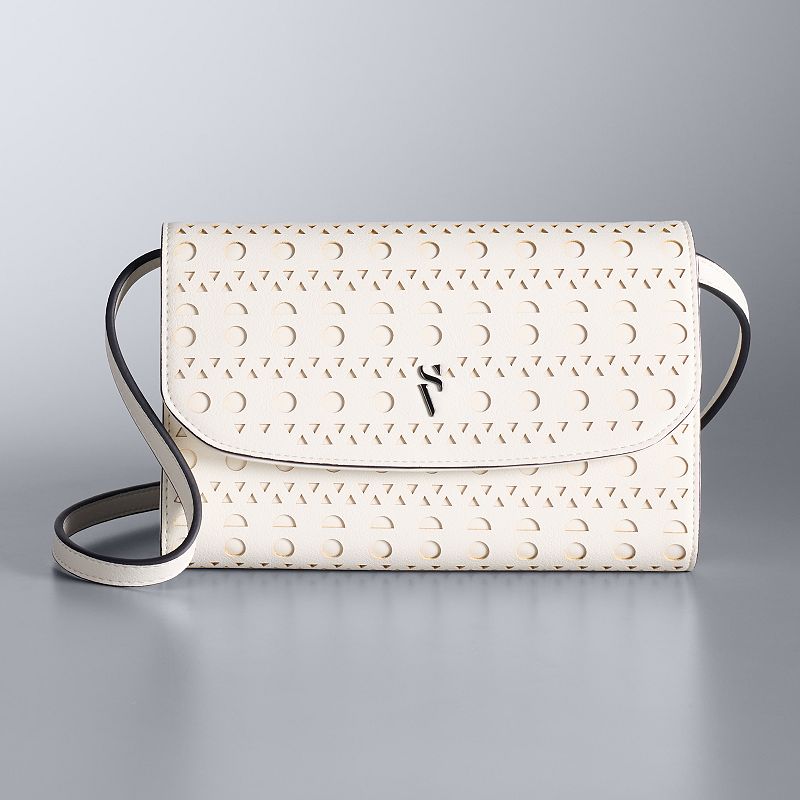 Simply Vera Vera Wang Signature Mini Crossbody Bag, Stream Geo Perf