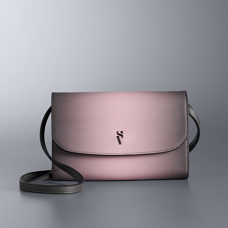 Simply Vera Vera Wang Signature Mini Crossbody Bag, Pink Grey Ombre