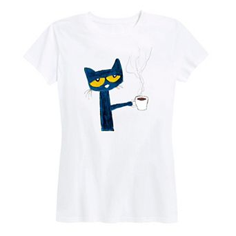 Women's Pete The Cat with Coffee Graphic Tee