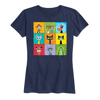 Women's Pete The Cat Family & Friends Collage Graphic Tee