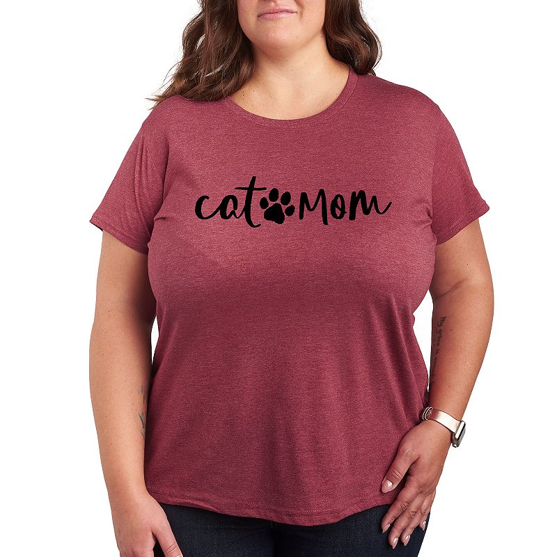 Plus Cat Mom Graphic Tee, Women's,