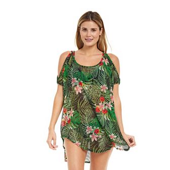 Women's Jordan Taylor Printed Cold Shoulder Tunic Swim Cover-Up