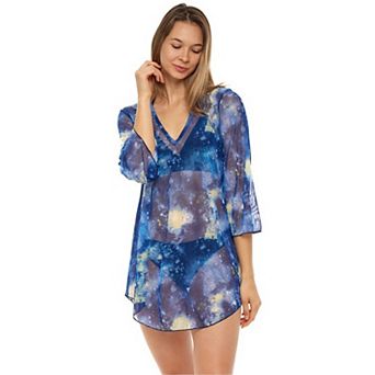 Women's Jordan Taylor Printed Mesh Tunic Swim Cover-Up