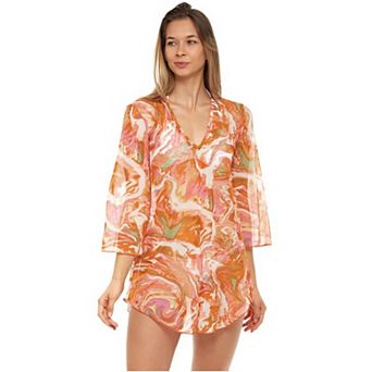 Women's Jordan Taylor Printed Mesh Tunic Swim Cover-Up