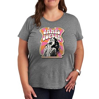 Plus Janis Joplin Poster Style Graphic Tee