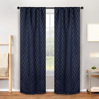 SUPERIOR Zuri Textured Blackout Curtain Set of 2 Window Curtain Panels
