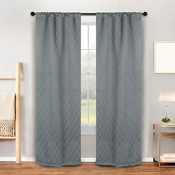 SUPERIOR Zuri Textured Blackout Curtain Set of 2 Window Curtain Panels