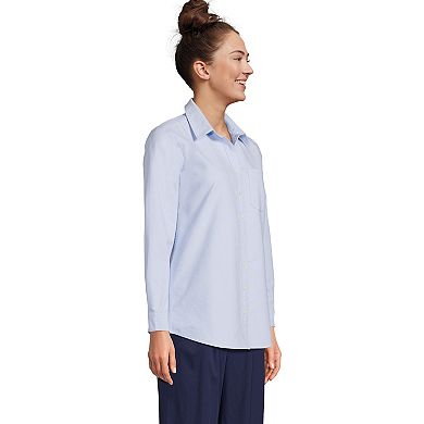 Women's Lands' End Long Sleeve Classic Oxford Dress Shirt
