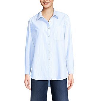 Women's Lands' End Long Sleeve Classic Oxford Dress Shirt