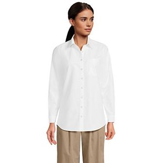 Women's Lands' End Long Sleeve Classic Oxford Dress Shirt