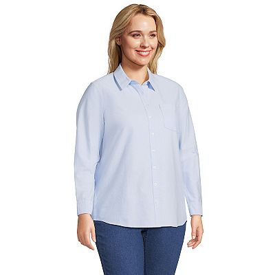 lands end dress shirts Lands' Blue Button Down Shirt less prone to fraying or pilling Land's End Men's Long Sleeve