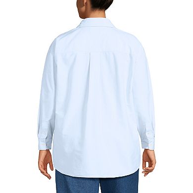 Plus Size Lands' End Long Sleeve Oxford Dress Shirt