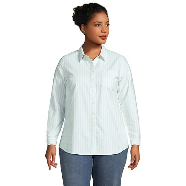 Plus Size Lands' End Long Sleeve Oxford Dress Shirt