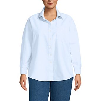 Plus Size Lands' End Long Sleeve Oxford Dress Shirt