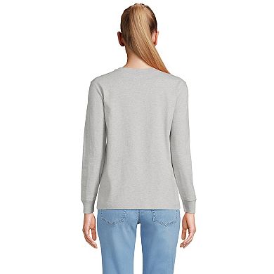 Women's Lands' End Super T Long Sleeve V-neck Top