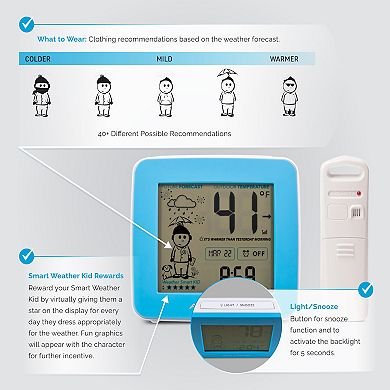 AcuRite What-To-Wear Weather Station with Clock & Wireless Outdoor Sensor (00777)