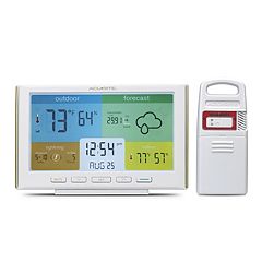 Acurite Weather Station Valet with Qi-Certified Wireless Charging Pad and Alarm Clock