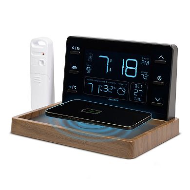 AcuRite Weather Valet Weather Station with Qi-Certified Wireless Charging Pad & Alarm Clock (02047)