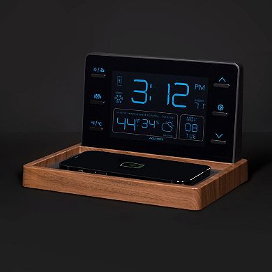 AcuRite Weather Valet Weather Station with Qi-Certified Wireless Charging Pad & Alarm Clock (02047)