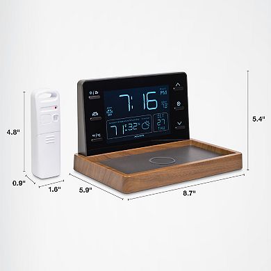 AcuRite Weather Valet Weather Station with Qi-Certified Wireless Charging Pad & Alarm Clock (02047)