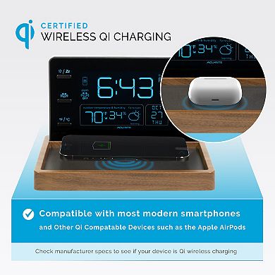 AcuRite Weather Valet Weather Station with Qi-Certified Wireless Charging Pad & Alarm Clock (02047)