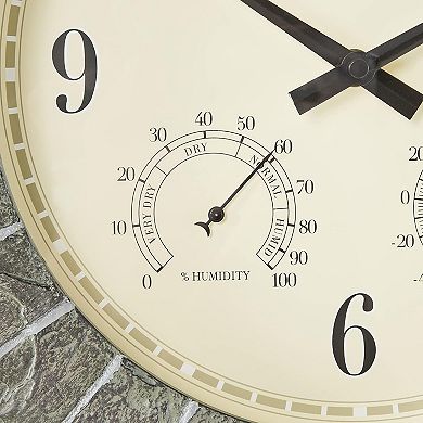 AcuRite 14-in. Faux-Slate Indoor/Outdoor Wall Clock with Thermometer & Hygrometer (02418MC)