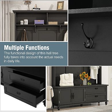 Merax Modern Style Hall Tree Storage Bench