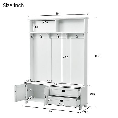 Merax Modern Style Hall Tree Storage Bench