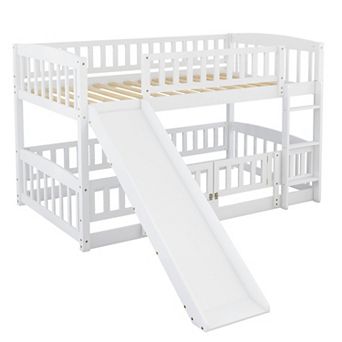 Merax Low Bunk Bed with Slide