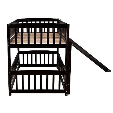 Merax Low Bunk Bed with Slide