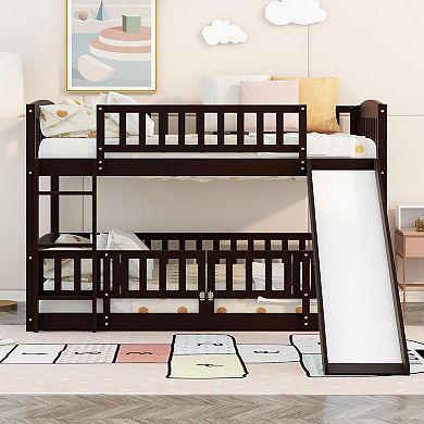 Merax Low Bunk Bed with Slide