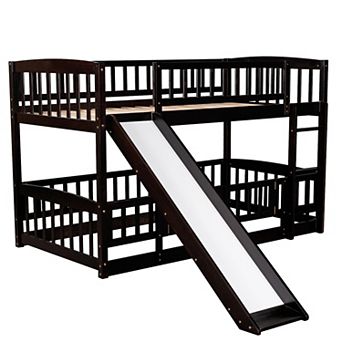 Merax Low Bunk Bed with Slide