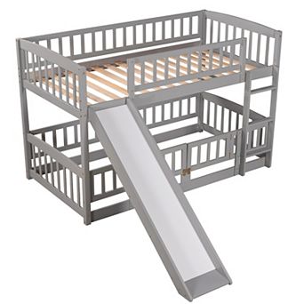 Merax Low Bunk Bed with Slide