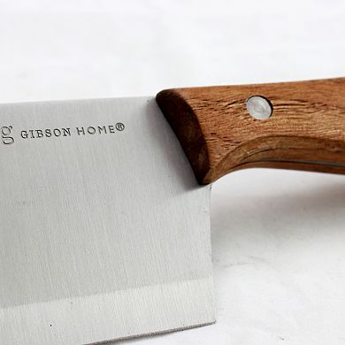 Gibson Home Seward 6 Inch Stainless Steel Cleaver with Wooden Handle
