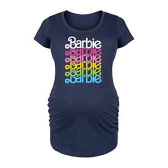 Maternity Barbie® Rainbow Logo Graphic Tee