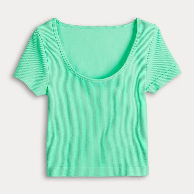 Juniors' SO® Seamless Scoop Tee