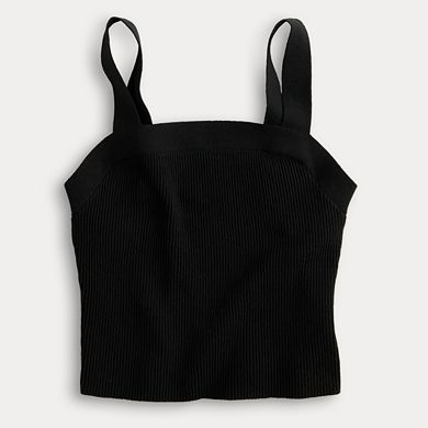 Juniors' SO® Sweater Rib Square Neck Crop Tank Top