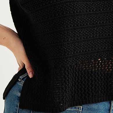 Juniors' Plus Size SO® Pointelle Stripe Crochet Tank Top