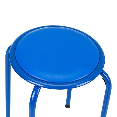 Fat Catalog Assorted Color Metal Stack Stool with Padded Seat
