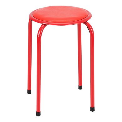 Fat Catalog Assorted Color Metal Stack Stool with Padded Seat