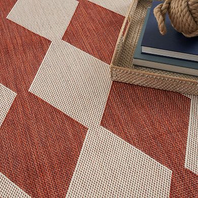Nourison Positano Modern Diamond Outdoor Rug