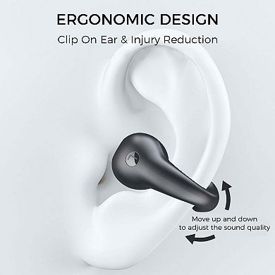 Clip-On/Open Ear-Buds-Comfortable, Bluetooth 5.3, 350mAh/18Hr Playtime