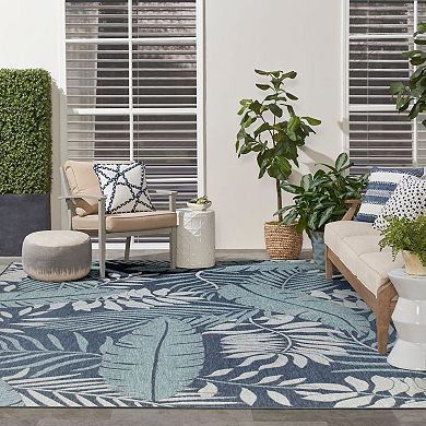 Nourison Garden Oasis Tropical Leaf Outdoor Rug