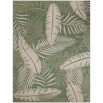 Nourison Garden Oasis Tropical Leaf Outdoor Rug