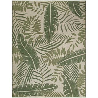 Nourison Garden Oasis Tropical Leaf Outdoor Rug